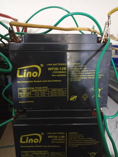 12volt 26amp long company battery used condition