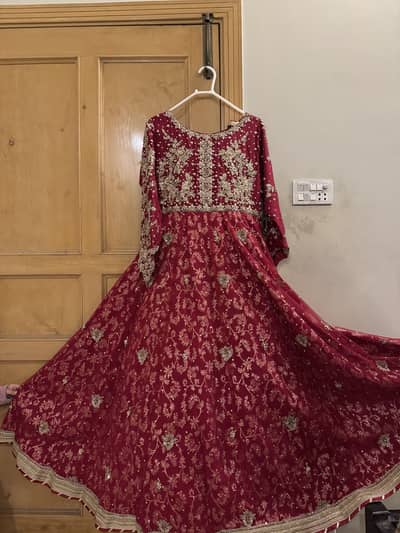 Maroon bridal dress