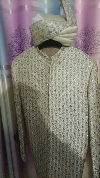 Brand New Groom Sherwani with qulla for sale