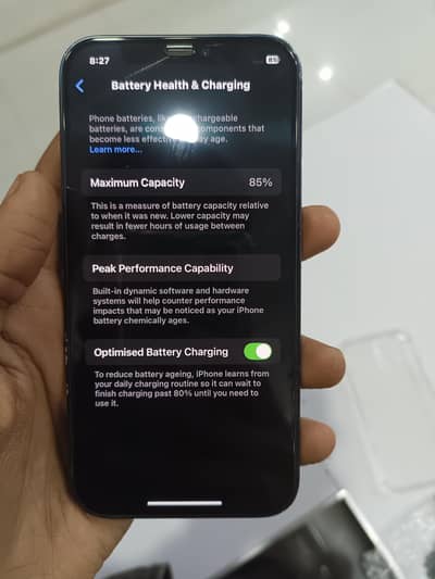 iphone 12 64gb. jv battery health 85 no open no repair