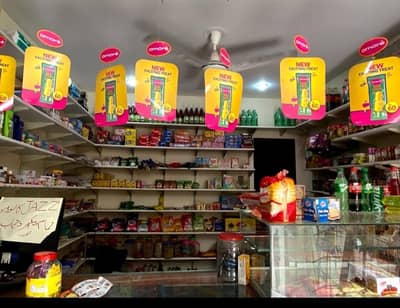 Shop racks, showcase, glass door