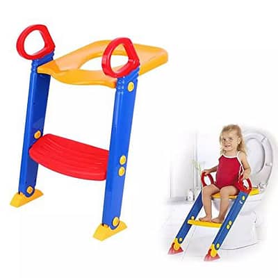 Toddler toilet training seat with a step ladder