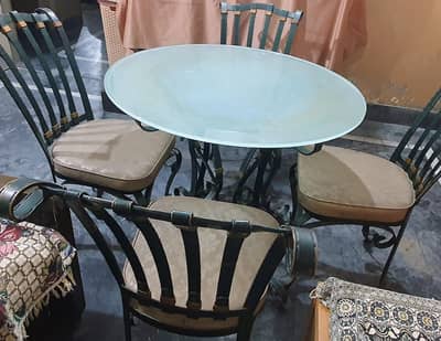 4 seater metal dinning set