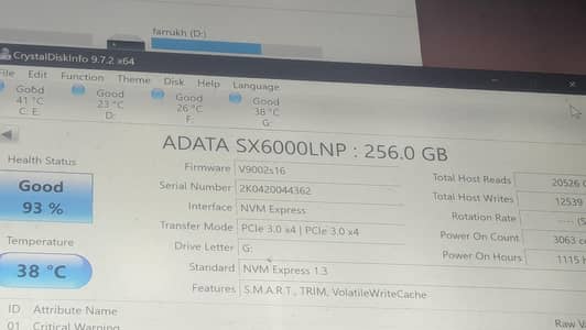 ssd nvme m. 2.256gb