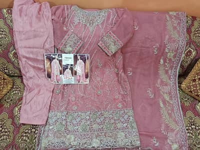 Pure Chiffon dress with handmade embroidery in 10/10 condition