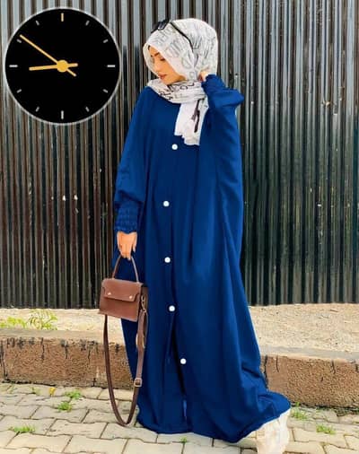 Classic Georgette Abaya with stroller , WhatsApp 03145156658