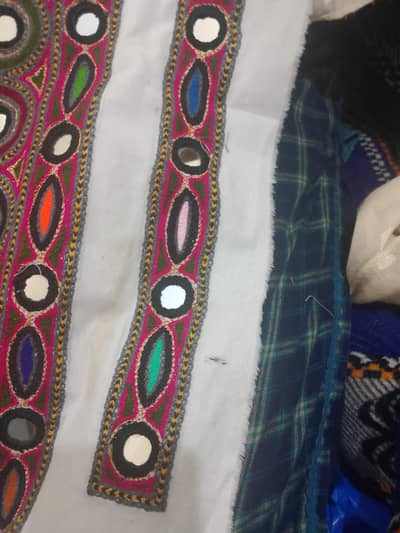 Handcrafted Mirror Work Embroidered Kurti Neck Design