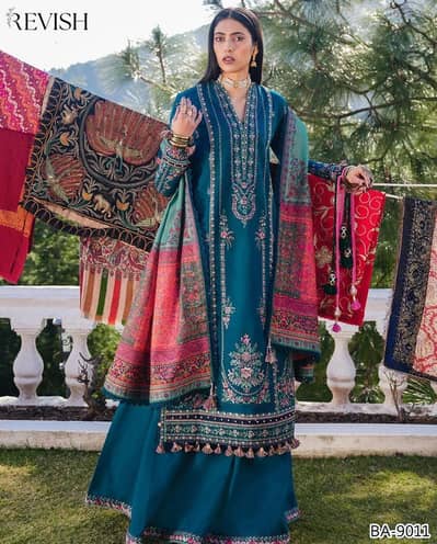 2 pieces women's unstitched Embroidered suit