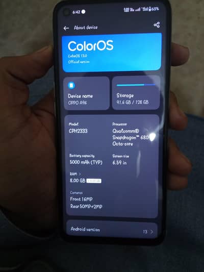 OPPO A96 EXCHANGE POSSIBLE  whatsapp#03472026227