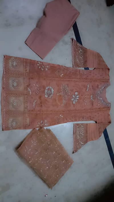 large size organza suit 3pc