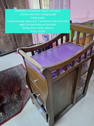 Wooden Changing Table + Storage