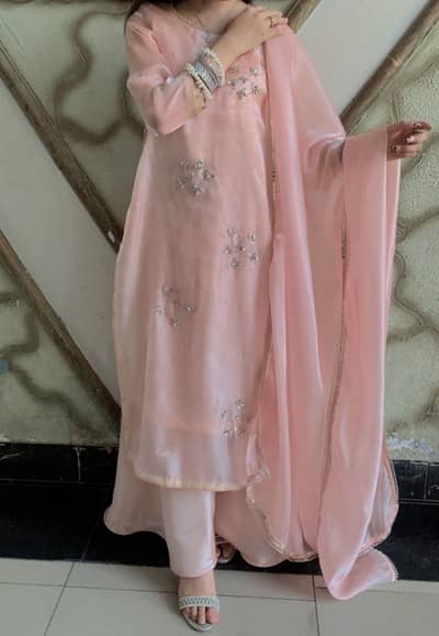 Beautiful long shirt with flared plazo