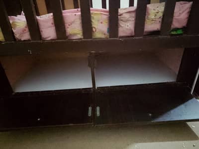 baby cot with mattress and draws