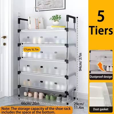 5 tier Multi Layer Dustproof Shoe Rack Organizer With Cover box