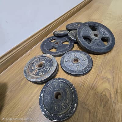 Gym plates total 52 kg