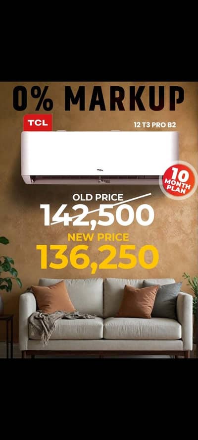 0 % markup TCL Haier Dawlance AC available on easy instalment plan
