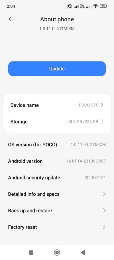 new mobile 8 256 Poco c75