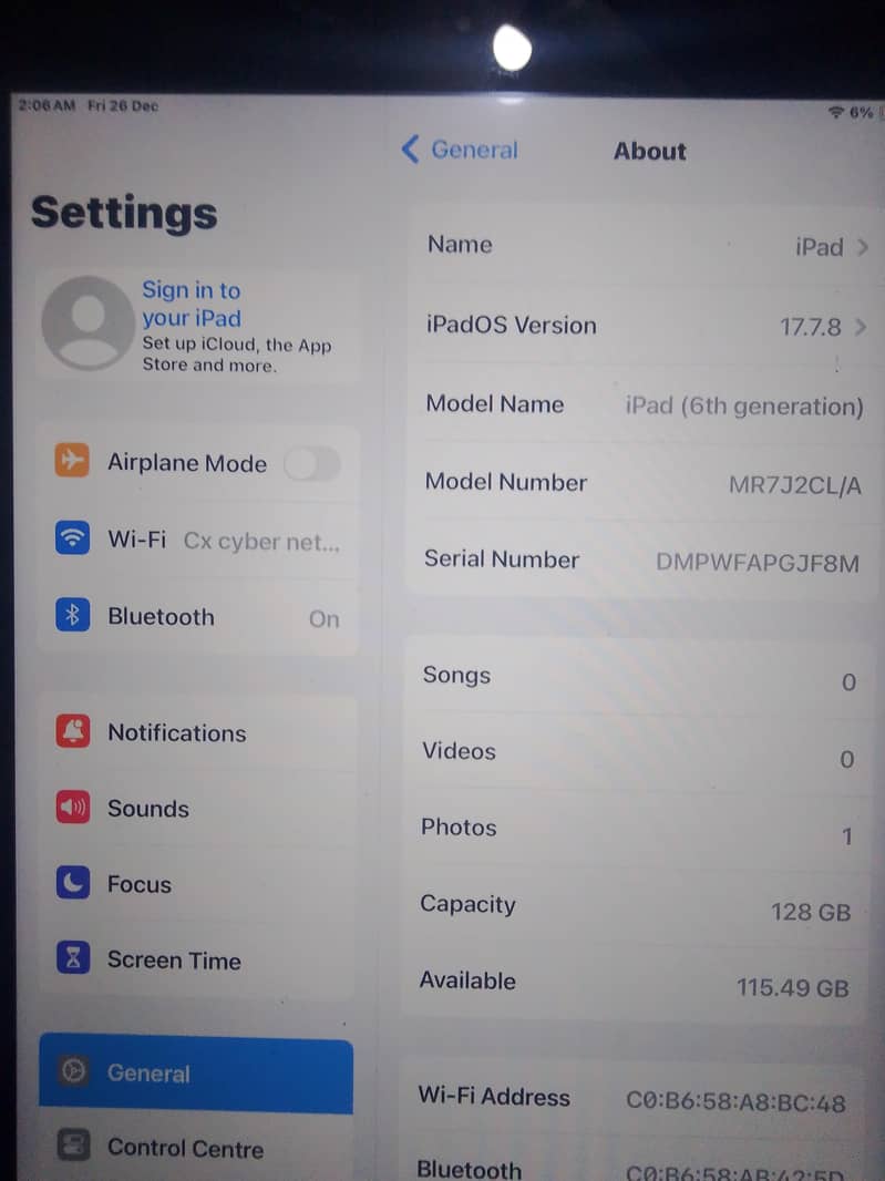 ipad 6th generation 0