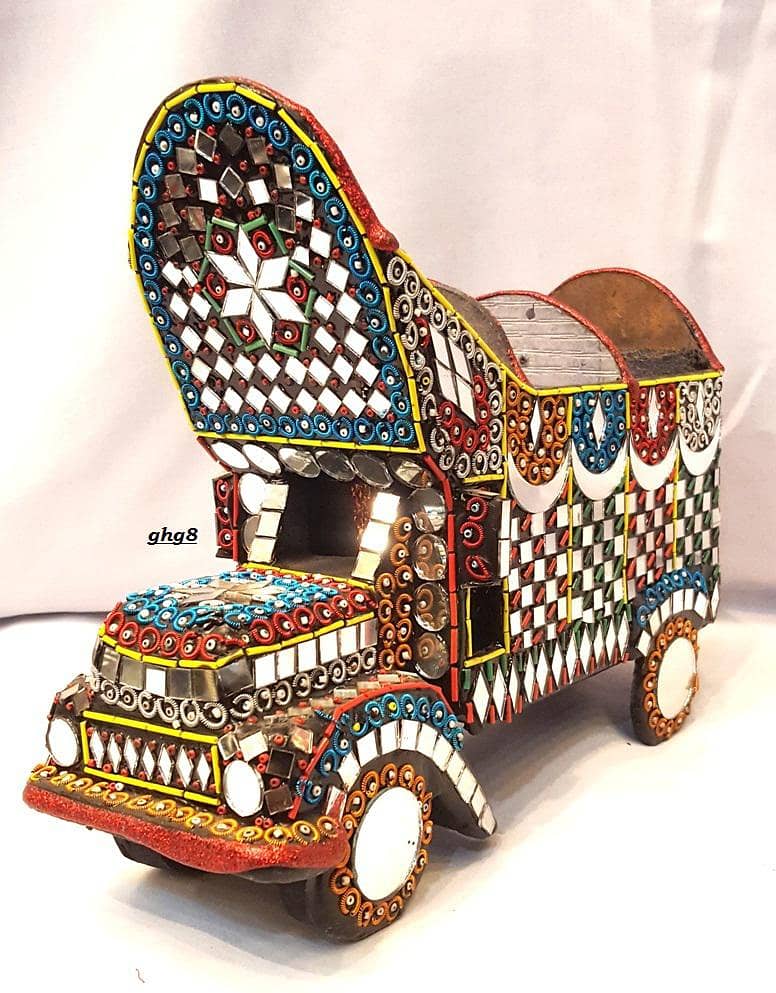 Handcrafted Mirror Work Rickshaw Model 6