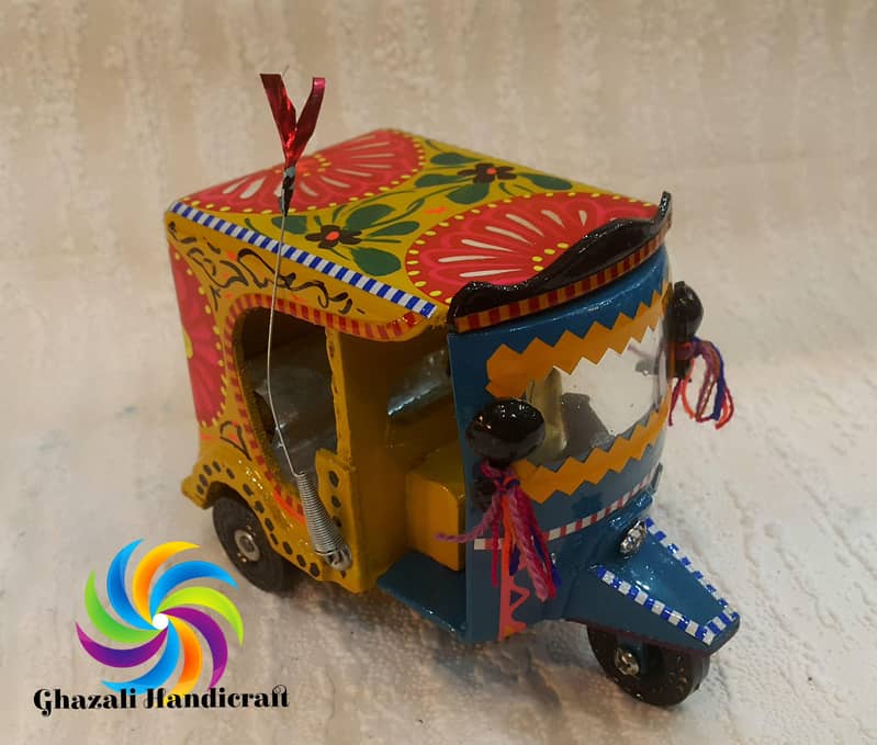Handcrafted Mirror Work Rickshaw Model 7