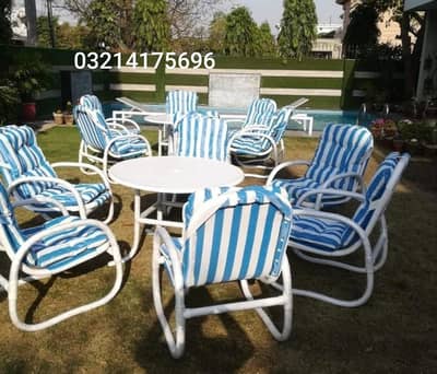 OUTDOOR GARDEN UPVC RATTAN FURNITURE SOFA SET CHAIRS TABLE UMBRELLA