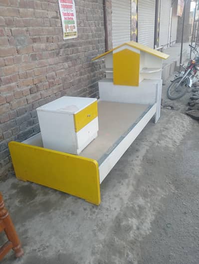 kid single bed/ kid single bed with side table