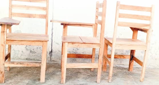 20 Handmade Wooden Chairs with Attached desk- Perfect for students