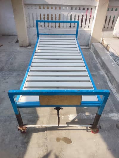 Hospital Patient Single Bed with Mattress & Wheels