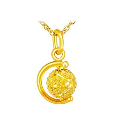 Euro gold golbe pendant brass gold
