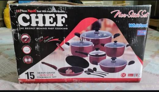 chef non stick set brand new 15pec