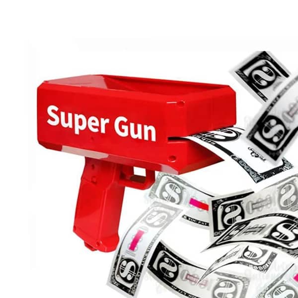 ARSIM Rain Money Gun - Paper Playing Spray Money Toy with 100 Fake Cash Notes for Party Supplies