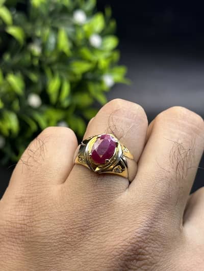 Natural Afghanistan Ruby یاقوت beautiful design 925 silver ring