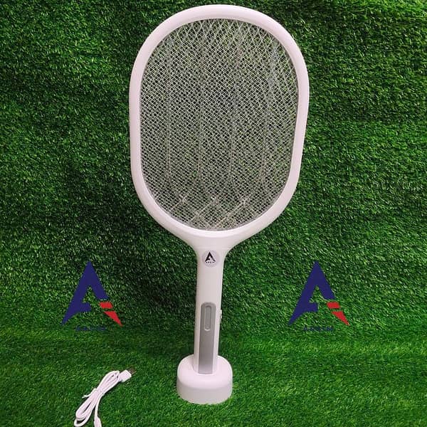2-in-1 Rechargeable Mosquito Killer Racket and Night Lamp with LED Flashlight