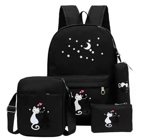 Girls high quality 4 pcs/set bag for college university and school girls bag set