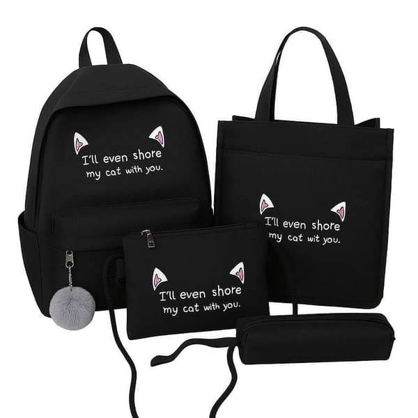 4pcs backpack Children School Bags For Girls Boys Canvas SchoolBag Fashion Kids