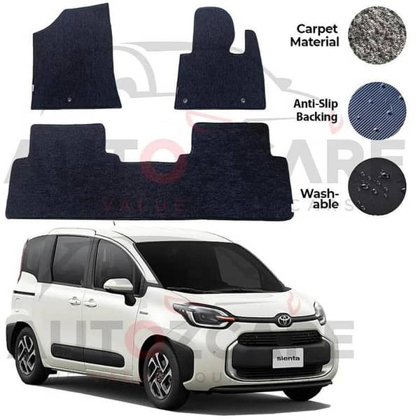 Toyota Sienta Fitting Carpet Floor Mat 7PCS - Model 2015-2022