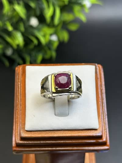 Natural Afghanistan Ruby یاقوت beautiful design 925 silver ring