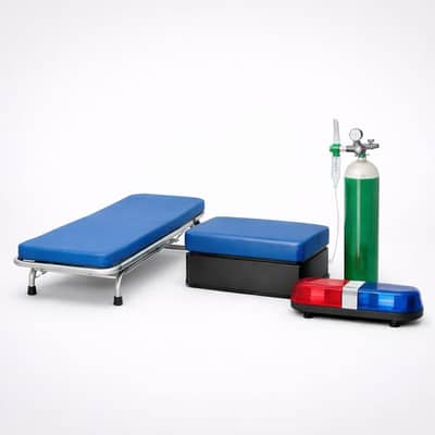 Ambulance Stature, bench, gas cylinder, speaker hooter light