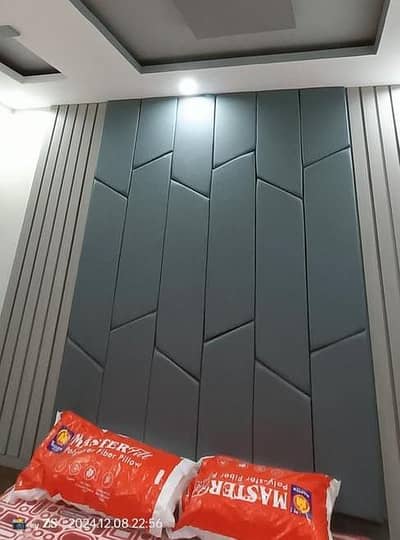 Bed with Wall & Side Table