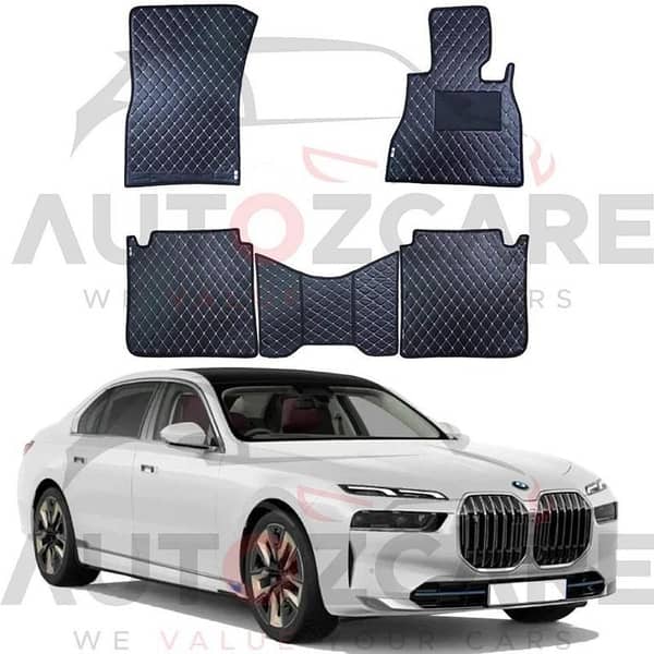 BMW i7 7D Floor Mats (Flat Style) 5Pcs - Model 2022-2025