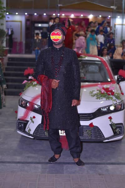 black sherwani & mehroon black qolaa