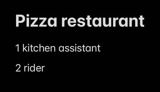 Kitchen Assistant and Delivery Rider