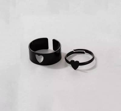 2 Pcs Trendy Couple Heart Rings (Free Home Delivery)