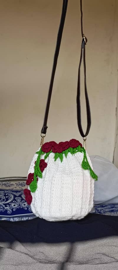 handcrafted crochet potli bag