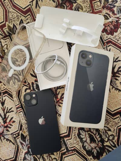 I phone 13 complete box 100 battery Health final price 72k