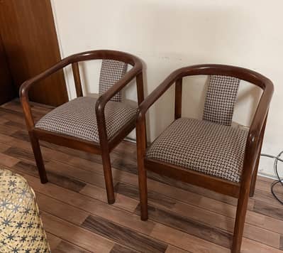 Two wood chairs