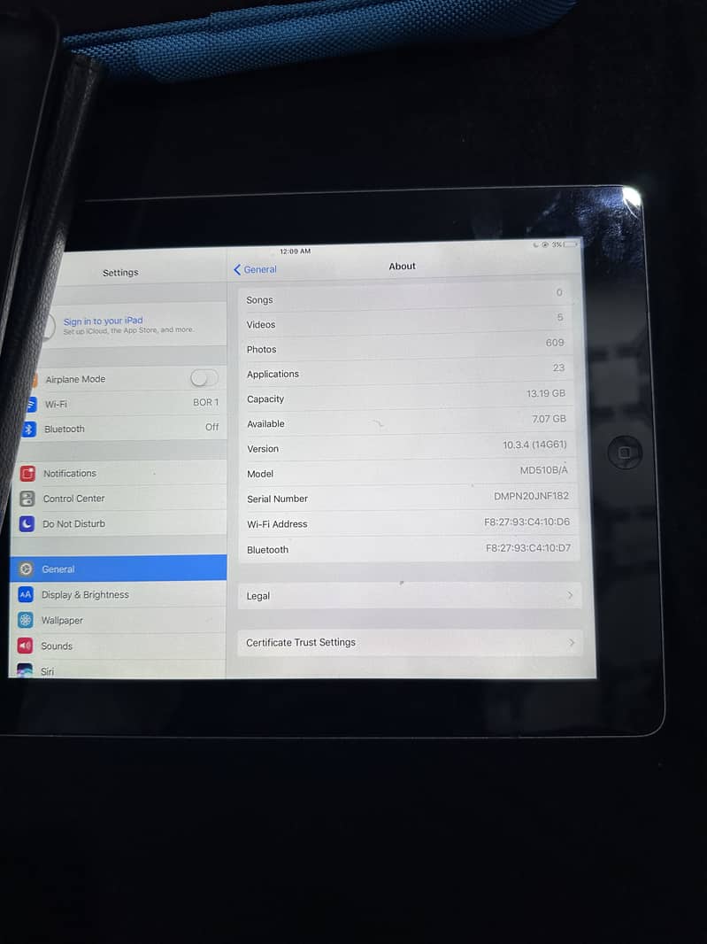 iPad model MD510B/A 2