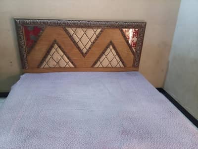king size bed with out mattress plus 2 side table