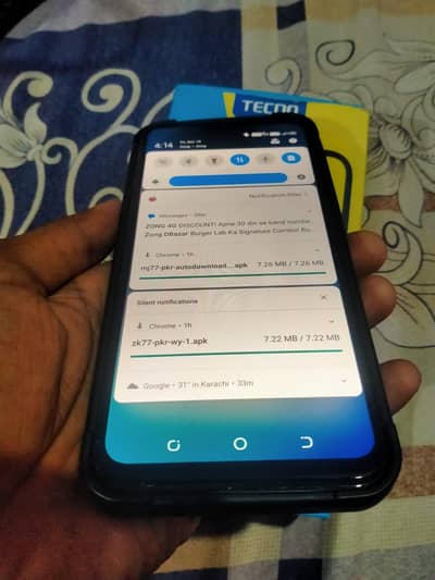 0342-2101608 Tecno spark 6 go 4/64 complete box all ok piece 1 hand us