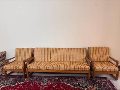 5 Seater Oak Wooden Sofa Set for Sale